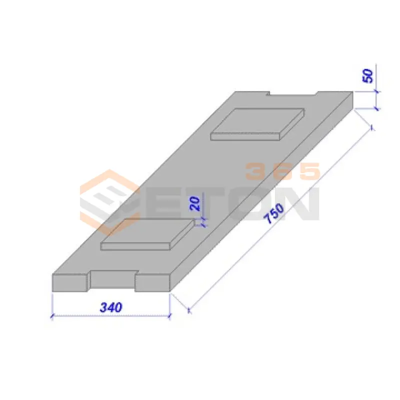 Плиты перекрытия междупутных лотков Альбом 3.501-68 КМЛ 0,35