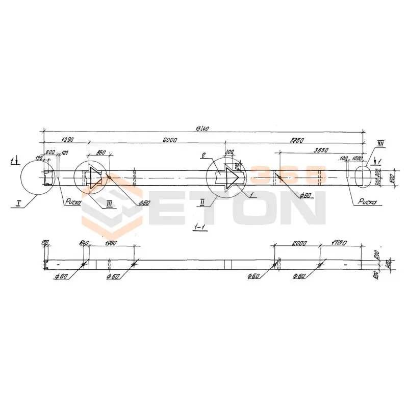 Колонны высотой 6,0; 7,2 м Серия 1.420.1-20с К 24-9 с
