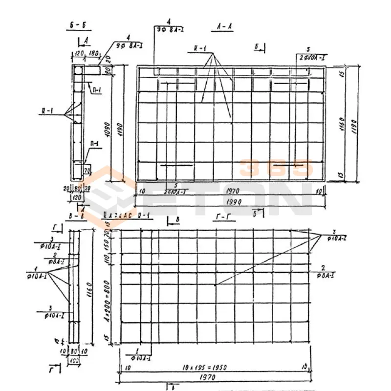 Блоки берегоукрепления водоемов Альбом ПС 192 ПВ 1