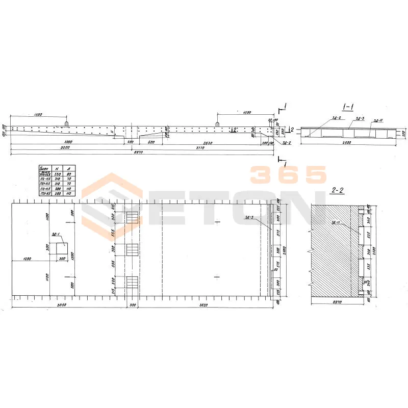 Блоки плит Серия 3.503-50 П 3-11,5