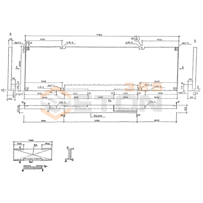 Лестничные площадки Альбом РМ 2283 ЛП 2172-1 (Альбом РМ 2283)
