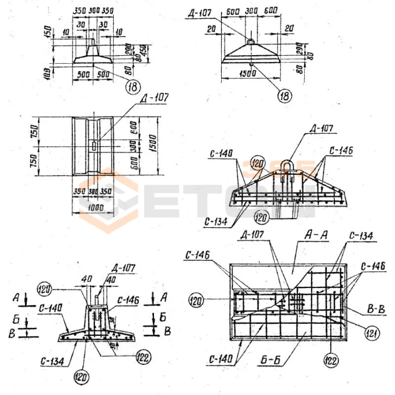 Анкерные плиты Серия 3.407-115 ПА 1-2 а