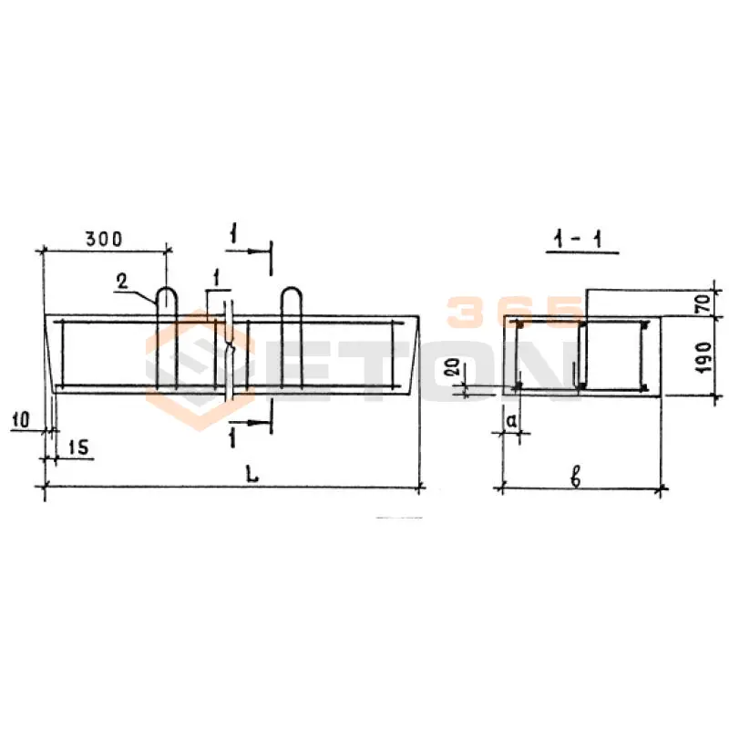 Перемычки плитные ПП ГОСТ 948-84 10ПП 30-13 (ГОСТ 948-84)