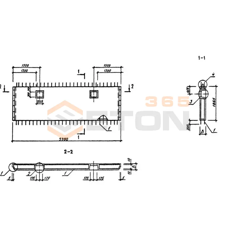 Панели стеновые нулевого цикла (цокольные) Серия 1.090.1-3пв 1ПСЦ 60-19-3,0 п пв (1.090.1-3пв)