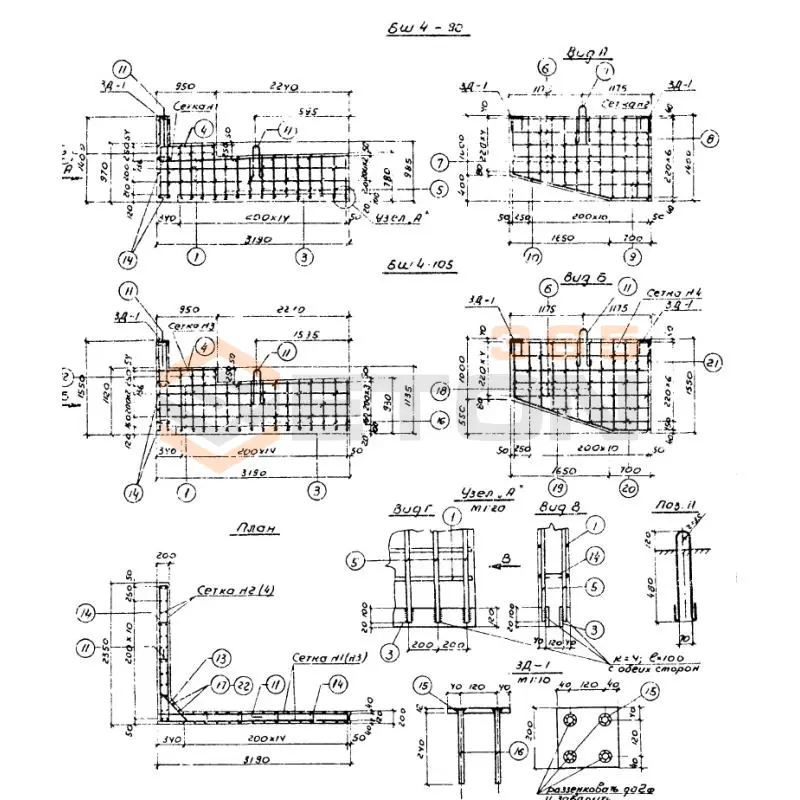 Блоки шкафных стенок Серия 3.503-30 БШ 4н-105 (3.503-30)