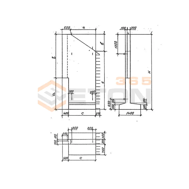 Откосные стенки серия 3.501.1-177.93 (3.501.1-126, 3.501-104, Шифр 2175рч) СТ 271-3 м