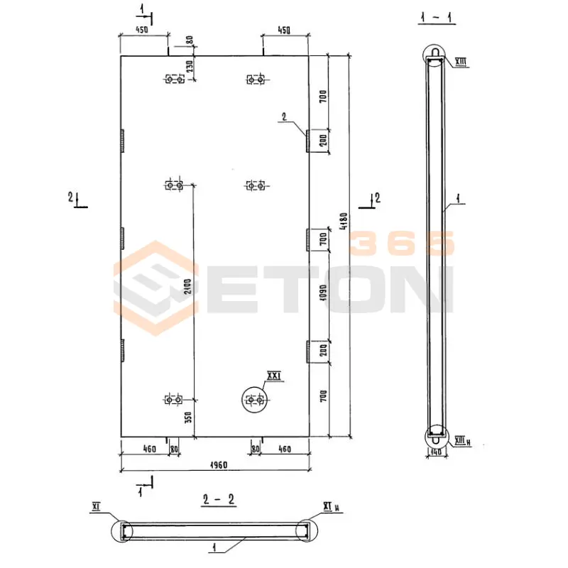 Панели шахт лифтов Серия 1.289.1-2 ПШЛ 63-42-9 б