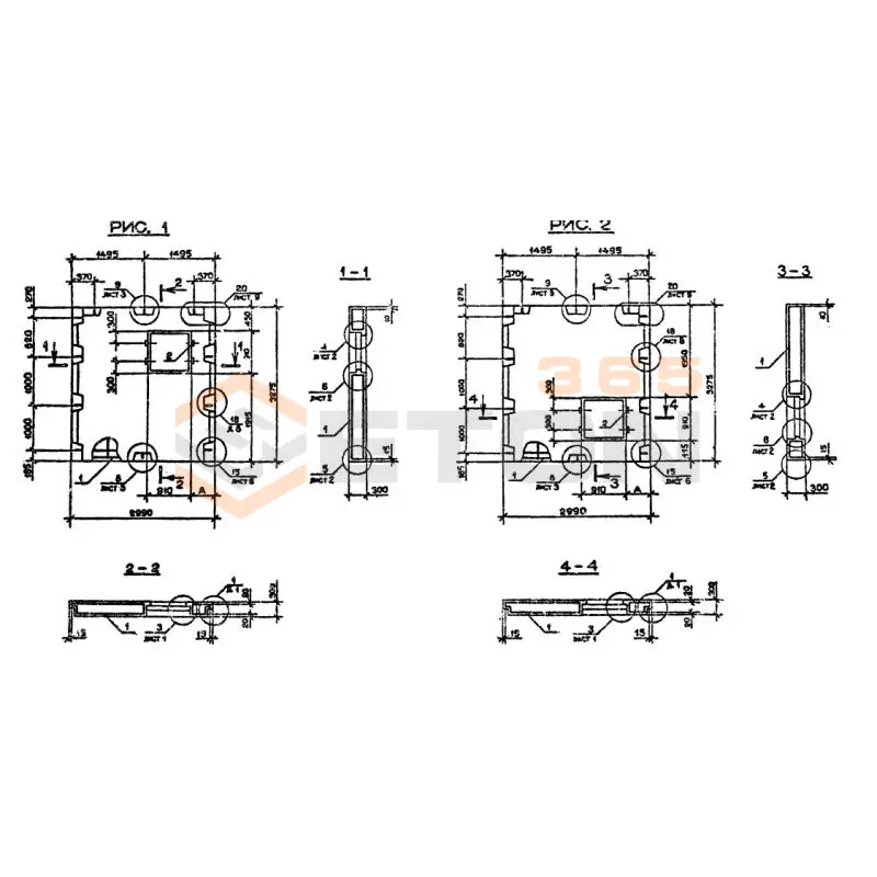 Панели наружных стен Серия 1.090.1-2с 4ПСЛ 30-33-3-2 пс (1.090.1-2с)