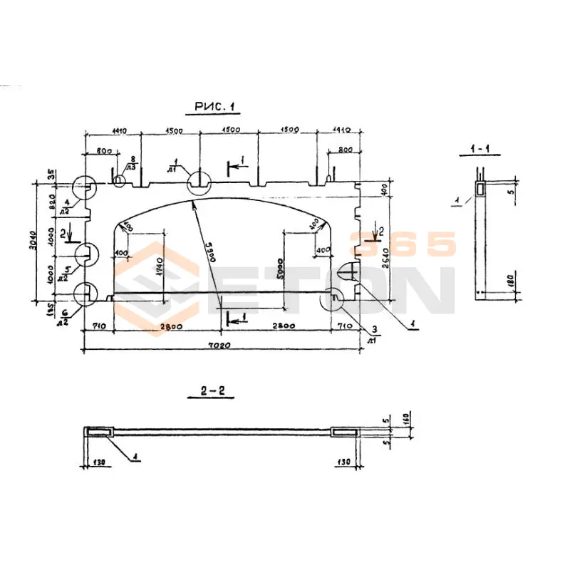 Панели внутренних стен Серия 1.090.1-2с ПВА 70-30-56-7 тс (1.090.1-2с)