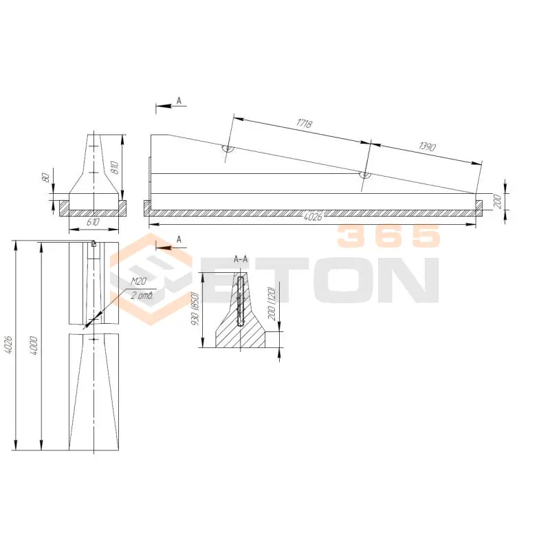 Блоки концевые парапетного двухстороннего ограждения ТУ 5899-002-61548960-2010 12ДД-ТУ 5899-002-61548960-2010/400-0,93(0,81) к/нс