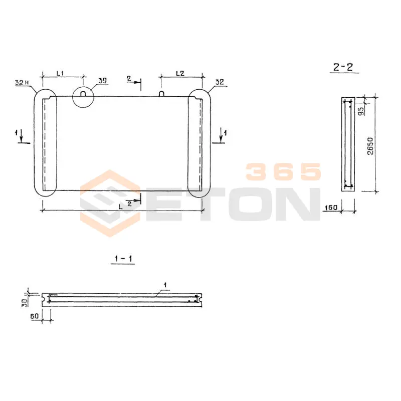 Панели внутренних продольных стен Серия 1.131-1/82 В 1,5-53-27-16-1 (1.131-1/82)