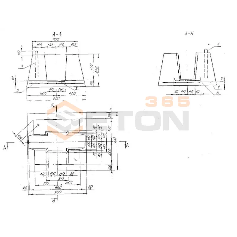 Фундаменты Серия Б 3.017.1-4.03 ФО 9-9-5