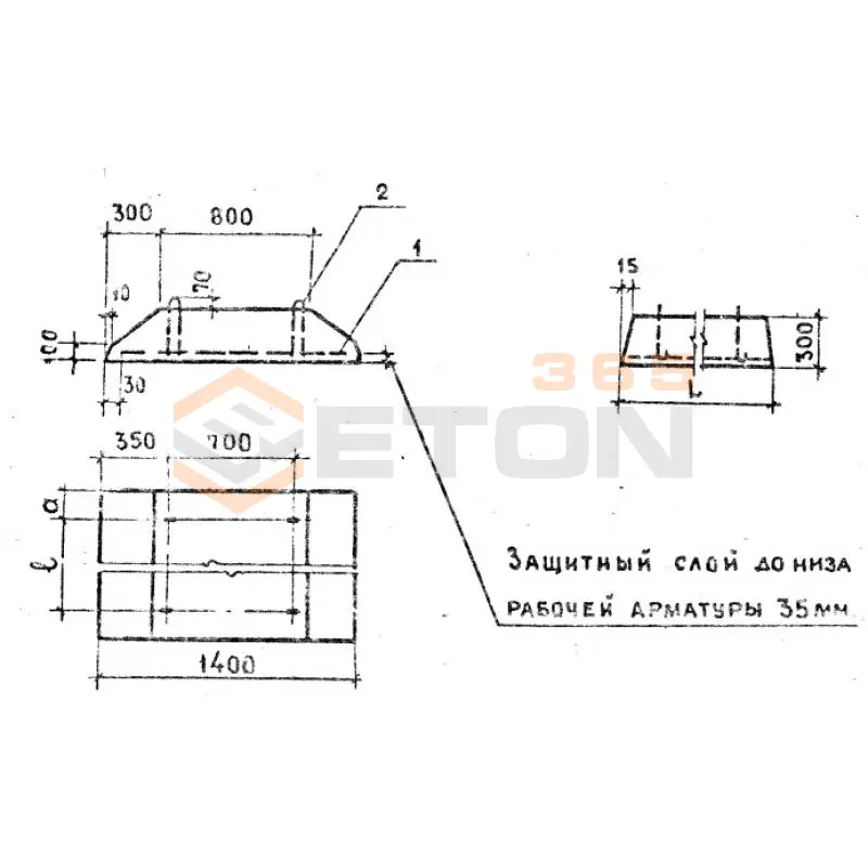 Плиты железобетонные ленточных фундаментов (фундаментные подушки) ГОСТ 13580-85 ФЛ 14-24-2