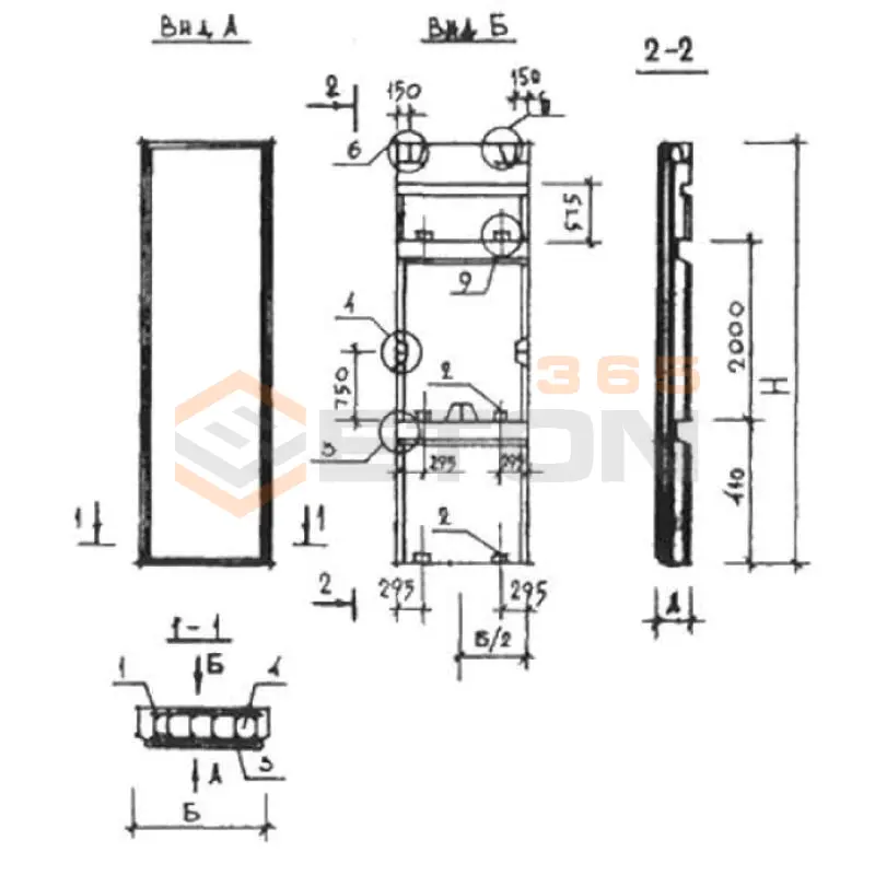 Наружные стеновые панели Серия КУБ 2,5 ВНП 15-34-3,5