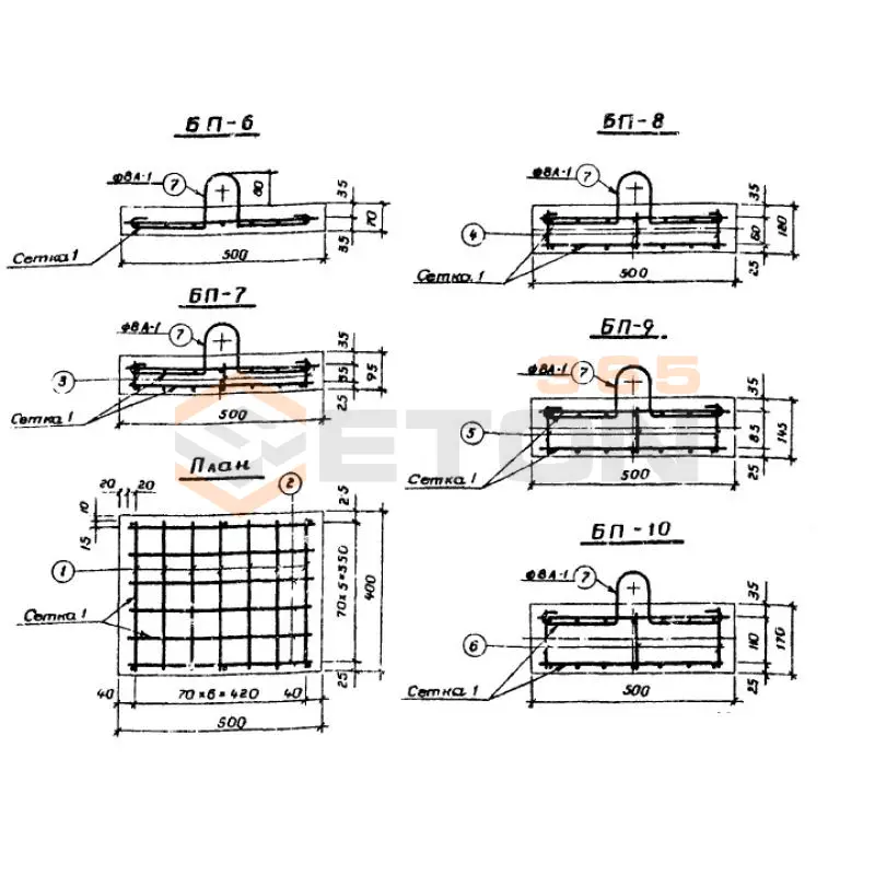 Блоки подферменников Серия 3.503-30 БП 10 (3.503-30)