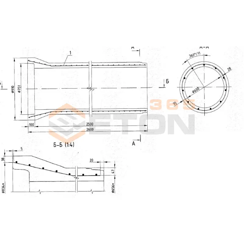 Трубы безнапорные вибропрессованные Серия Б3.008.1-1 ТБ 60-25-2