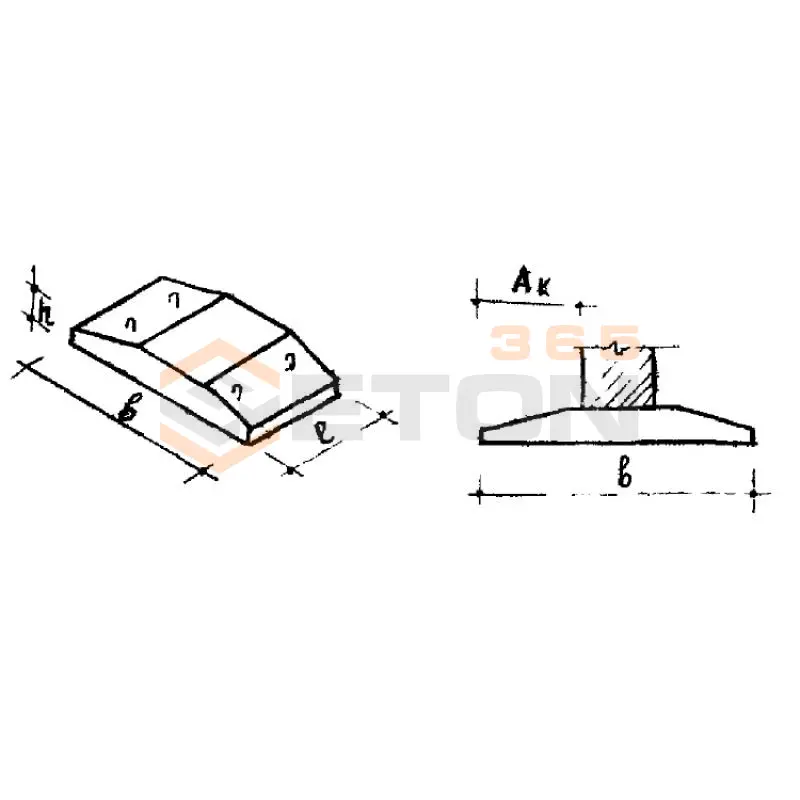 Блоки ленточных фундаментов Серия ИИ 01-02 Ф 32 (ИИ 01-02)