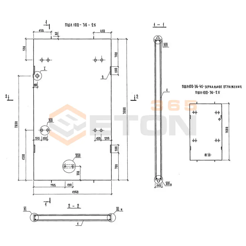Панели шахт лифтов Серия 1.289.1-2 ПШЛ 100-36-2 б