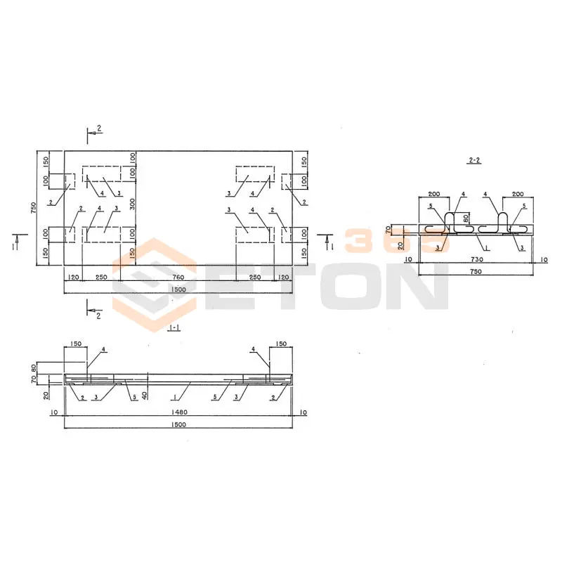 Площадки лестничных сходов Серия 3.503.1-96 ПЛ 150-75-7-1