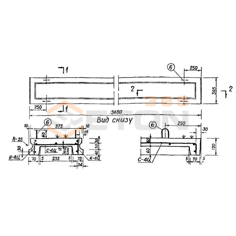 Панели для сборно-монолитных перекрытий Серия ИИ 01-02 ЦА 4 (ИИ 01-02)