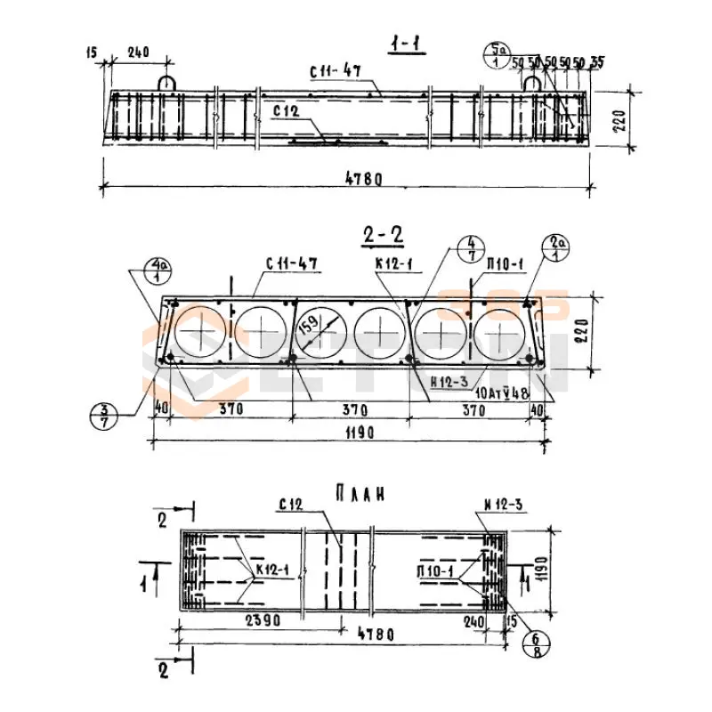Панели многопустотные Серия 1.141-10 ПК 8-48-12 АтV а (1.141-10)