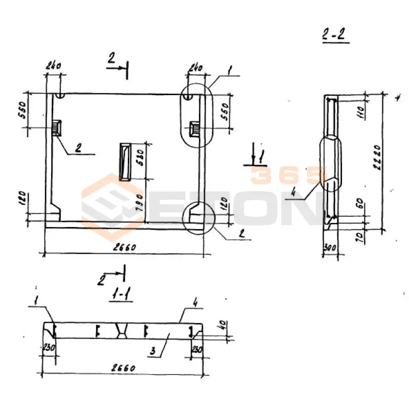 Панели опорные Серия 1.100.1-7 1НЧ 27-22-30-50 л