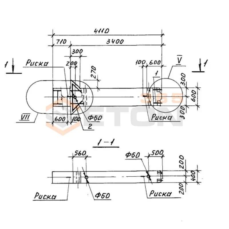 Колонны высотой 5,4 м Серия 1.420.1-20с К 22-1 с