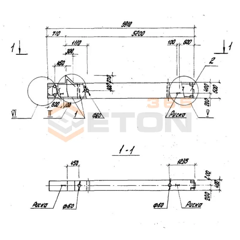 Колонны высотой 7,2 м Серия 1.420.1-20с К 39-4 с