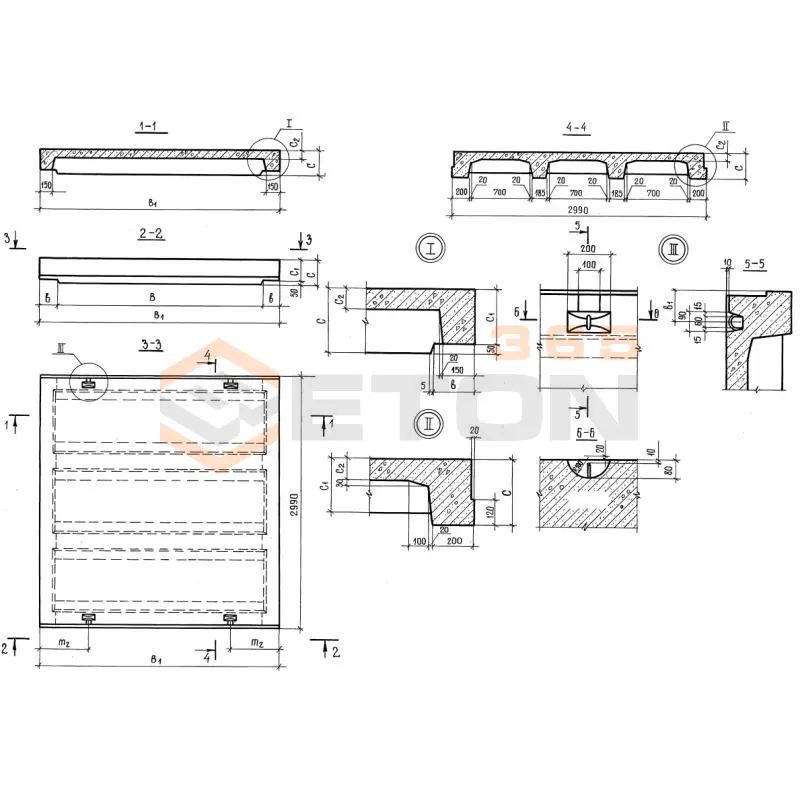 Плиты перекрытия тоннелей Серия 3.006.1-3/83 ПТ 30-8