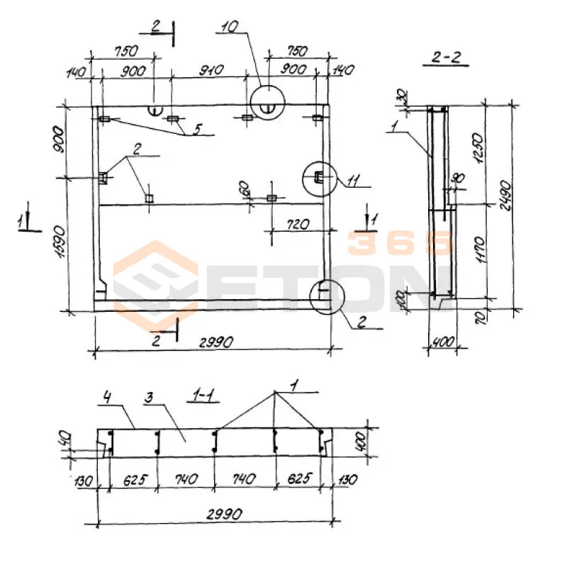 Панели парапетные Серия 1.100.1-7 1НЧ 30-25-40-50 л