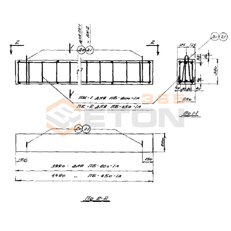 Балки СТ 02-01 ПБ 600-1 А (СТ 02-01)
