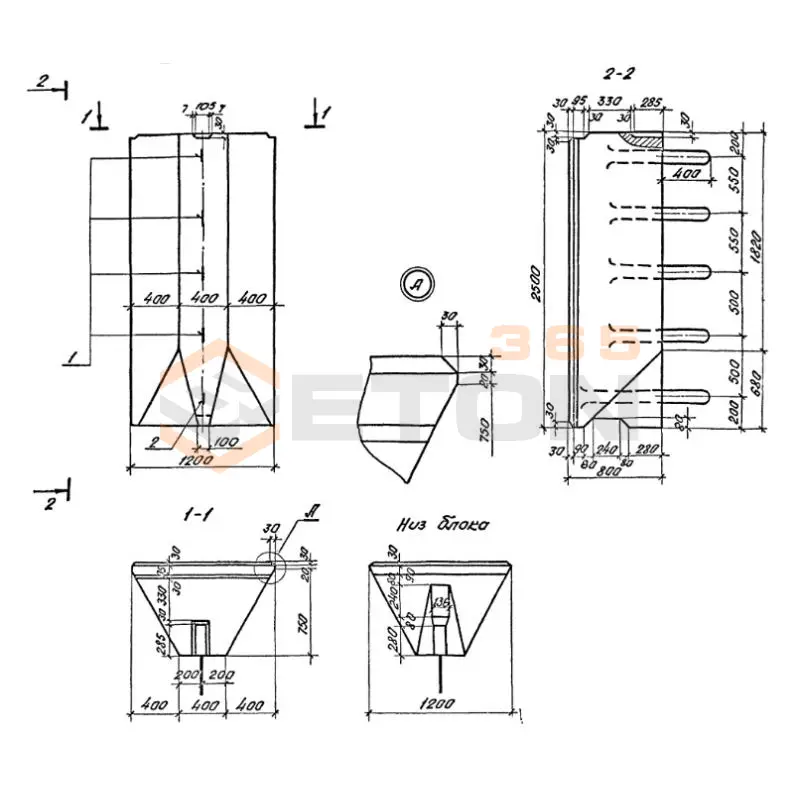 Блоки контурные рядовые Серия 3.501.1-150 1К 12-25
