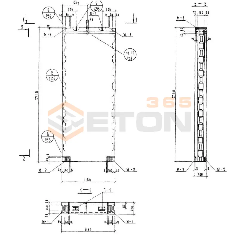 Блоки внутренних стен Серия 1.134-1 СБВ 12-2-28 т-1 (1.134-1)