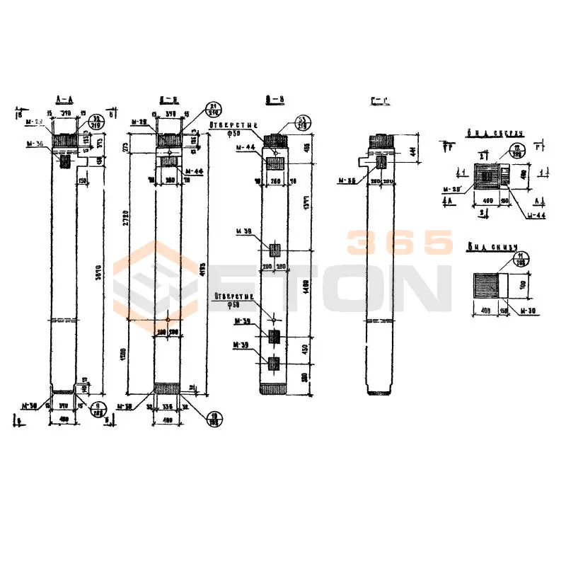 Колонны сечением 400х400 Серия ИИ 04-2 КП 60-42-4
