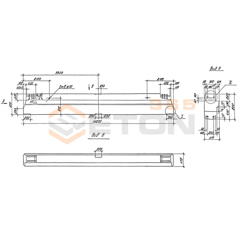 Ригели пролетом 12,0 м Серия 1.420.1-19 Р 4-7 АтV-2