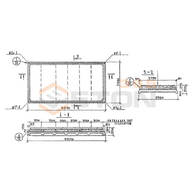 Плиты покрытия комплексные Шифр 912 КПГ 4 АIIIв Т П150 (Шифр 912)