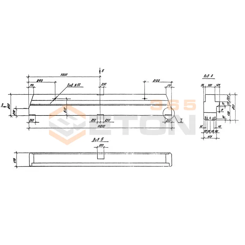 Ригели пролетом 12,0 м Серия 1.420.1-19 Р 4-2 к7