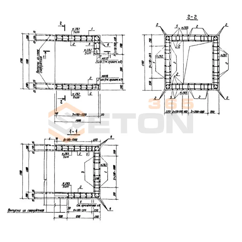 Участки монолитные Серия 03.005-6 Участок 25-III