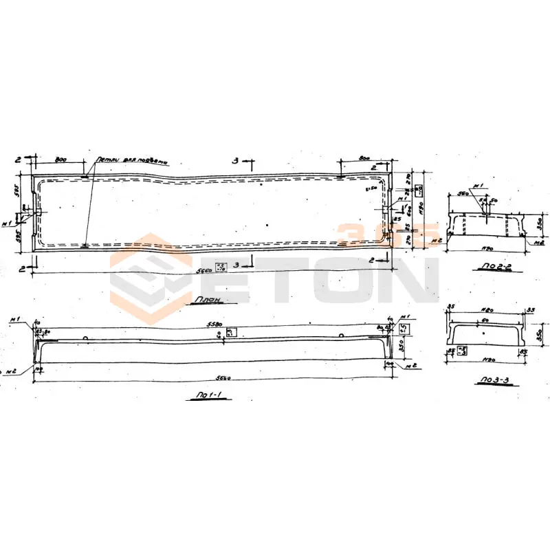 Плиты ребристые Серия ИИ 64 П 1-7-1 (ИИ 64)