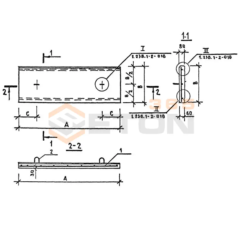 Плиты парапетные Серия 1.238.1-2 ПП 18-5
