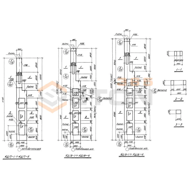 Колонны двухветвевые Серия КЭ 01-60 КД 17-5 (КЭ 01-60)
