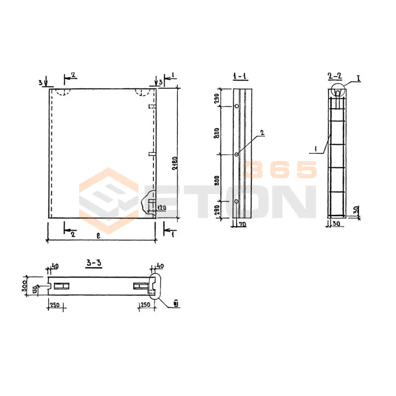 Блоки внутренних стен Серия 1.134.1-13 БВ 9-22-30-100 п-1