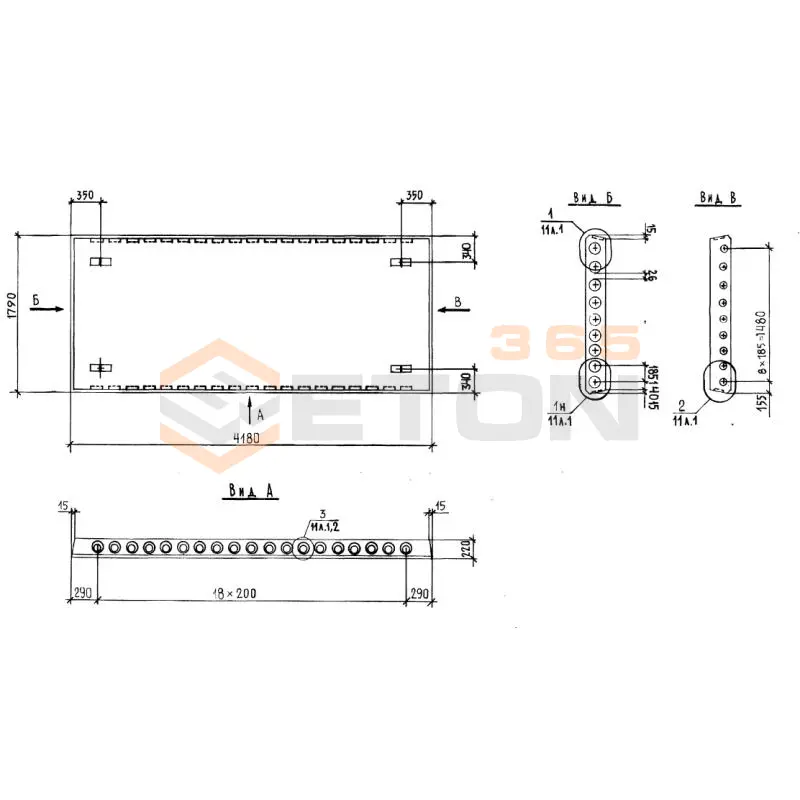 Плиты перекрытия многопустотные Серия 1.141.1 КЛ-3 ПК 63-10-6 АIVт