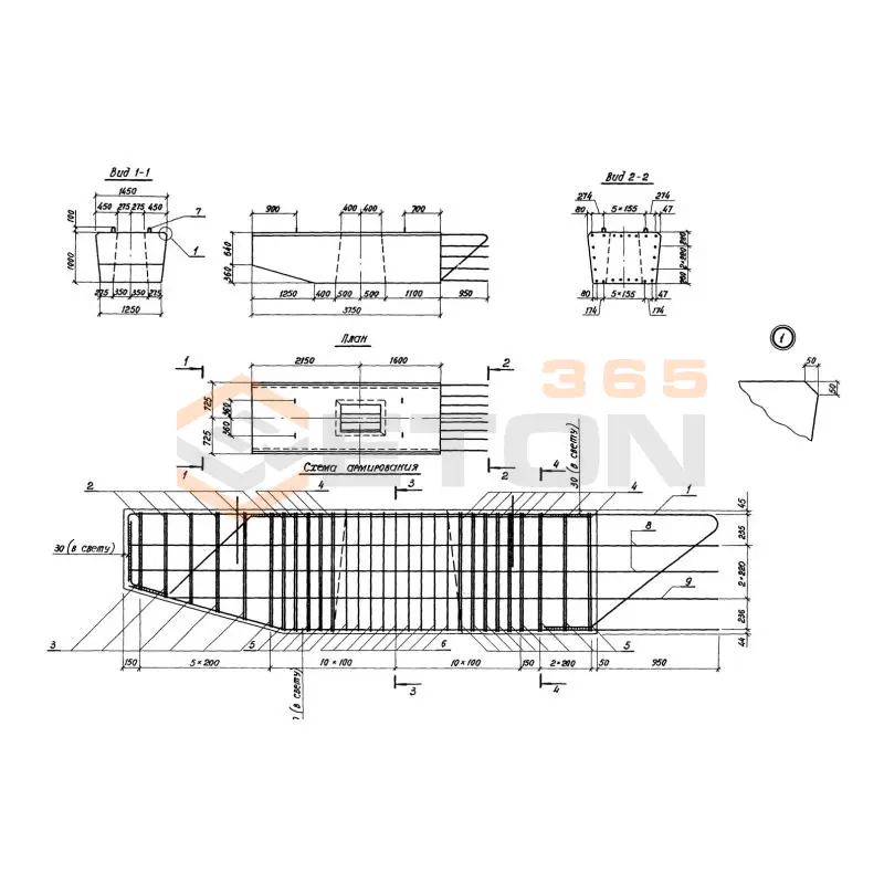 Блоки ригелей Серия 3.503.1-102 2БР 38-3-2 (3.503.1-102)