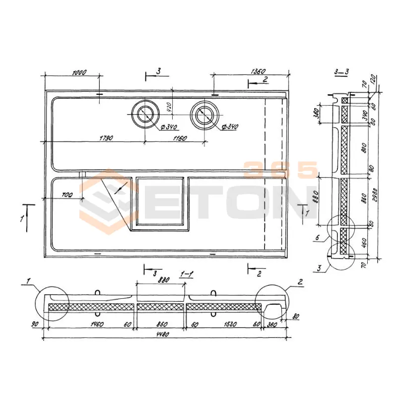 Панели кровельные Серия 1.100.1-7 3КПТ 45-30-14 АIV-1