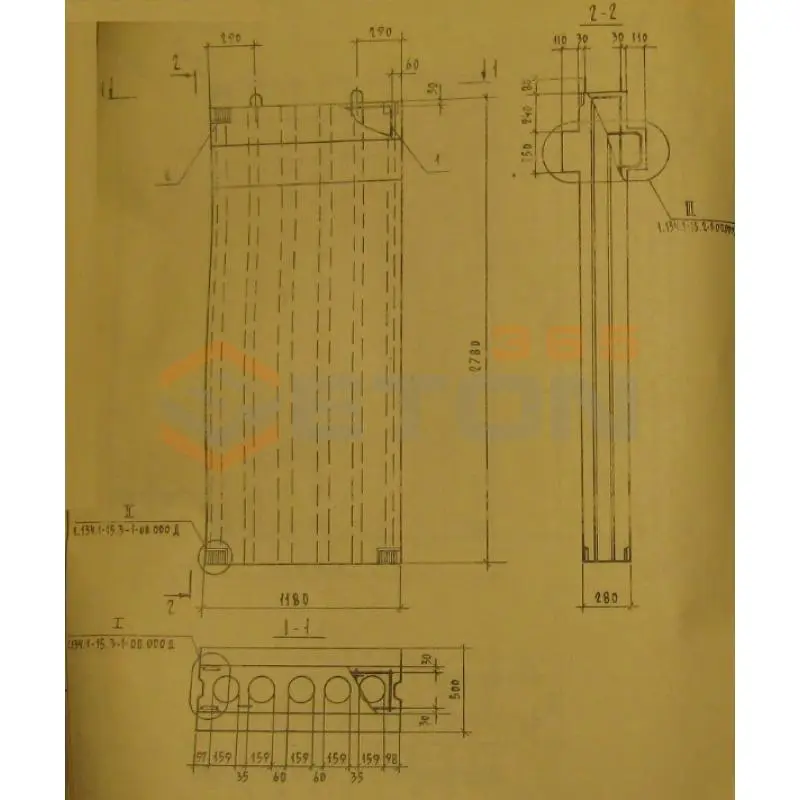 Блоки вентиляционные Серия 1.134.1-15 БВ 12-28-28-15 т-1