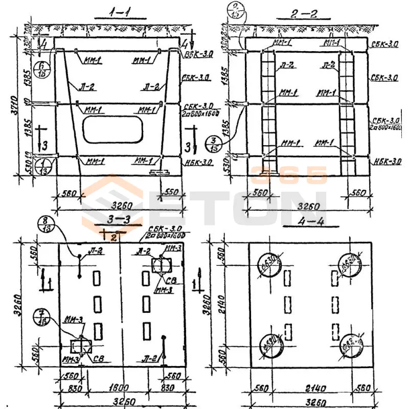 Камеры тепловые Серия 3.903 КЛ-13 Камера 3,0-3,0-3,4