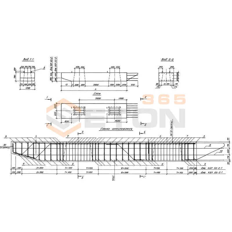 Блоки ригелей Серия 3.503.1-102 4БР 63-2-1 (3.503.1-102)