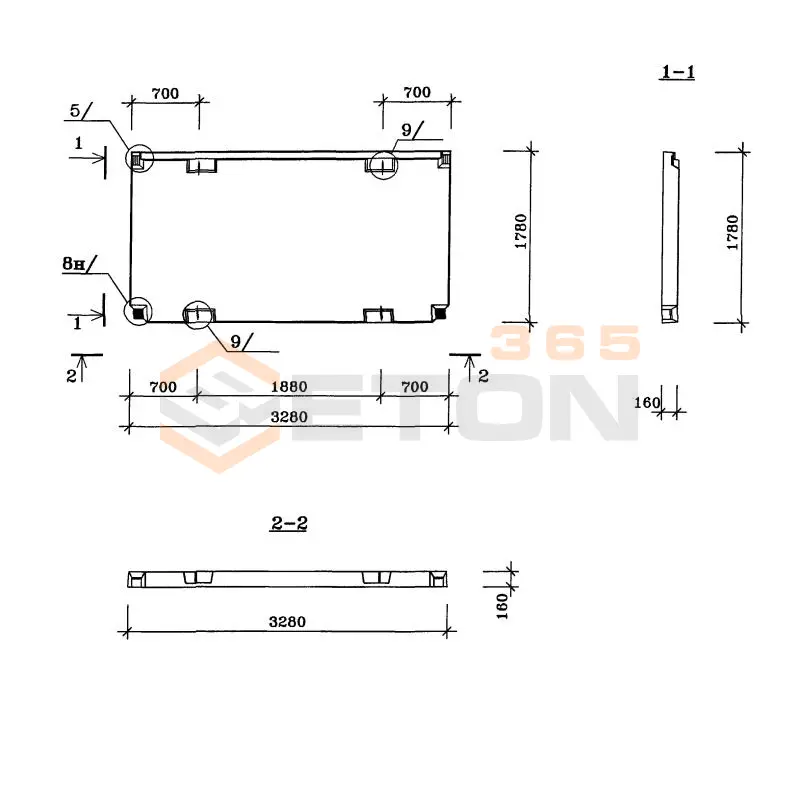 Плиты лифтового холла Альбом ИЖ 4.2-1 ПЛХ 4