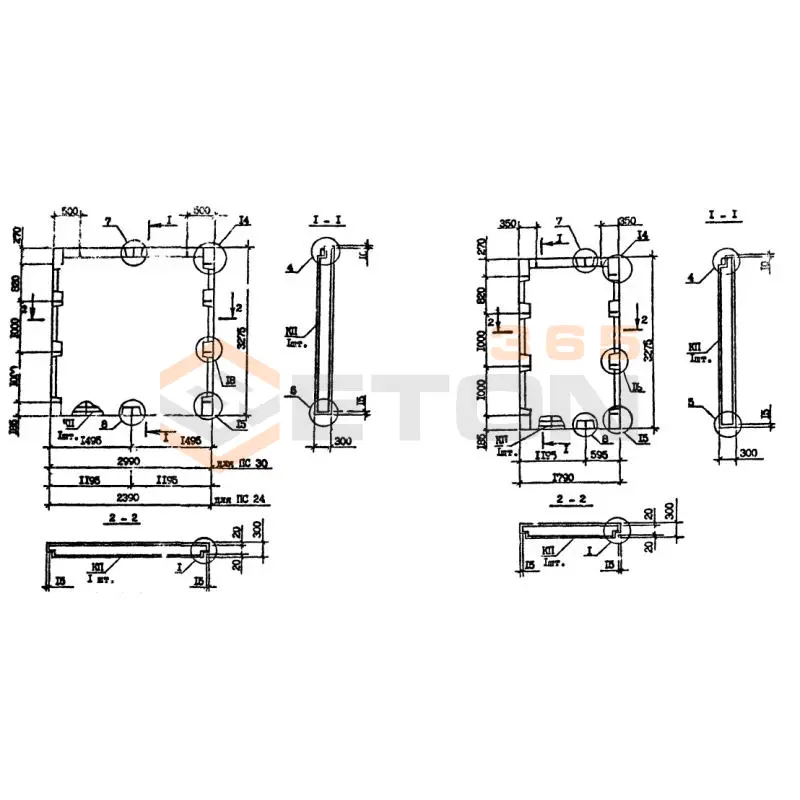 Панели наружных стен Серия 1.090.1-7с ПС 24-33-3 пс (1.090.1-7с)